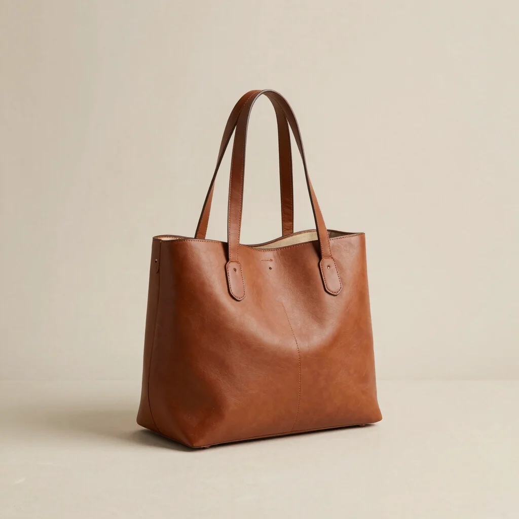 Folded Leather Tote